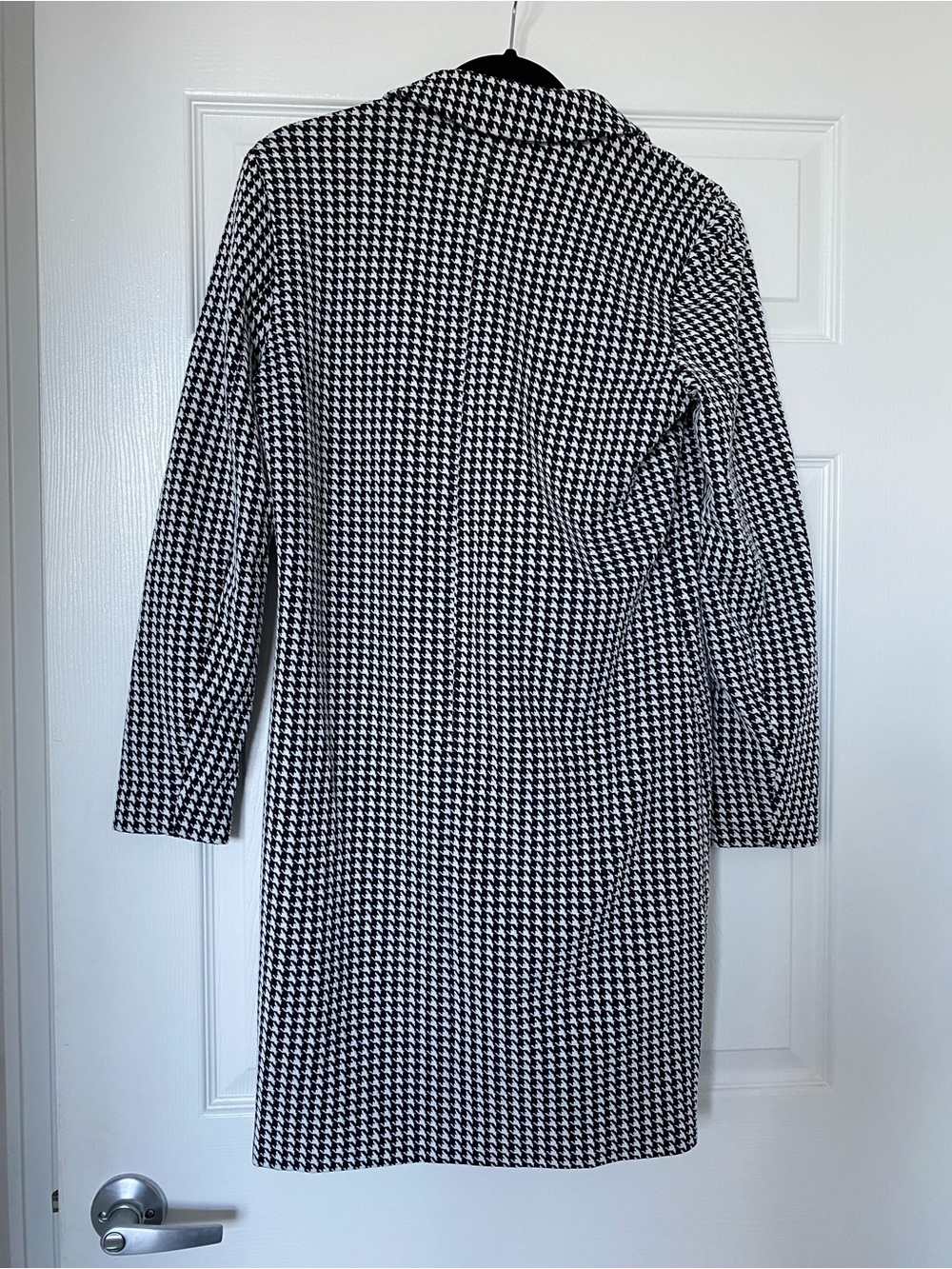 Houndstooth Longline Blazer - Black & White - Picture 4 of 6